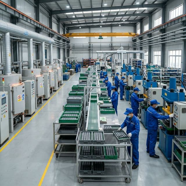Arc ferrite magnet factory production and inspection workflow