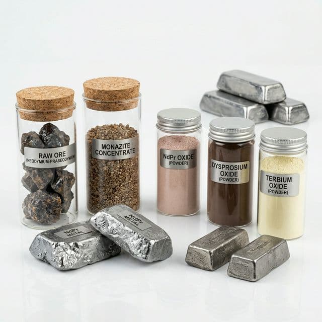 Heavy rare earth raw materials for dysprosium and terbium supply chain planning