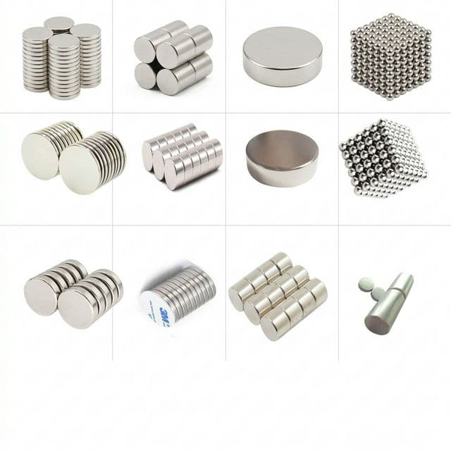 NdFeB motor magnet type catalog grid