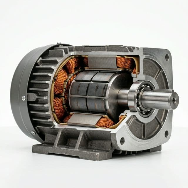 Motor cutaway visual for airflow and thermal-path discussion